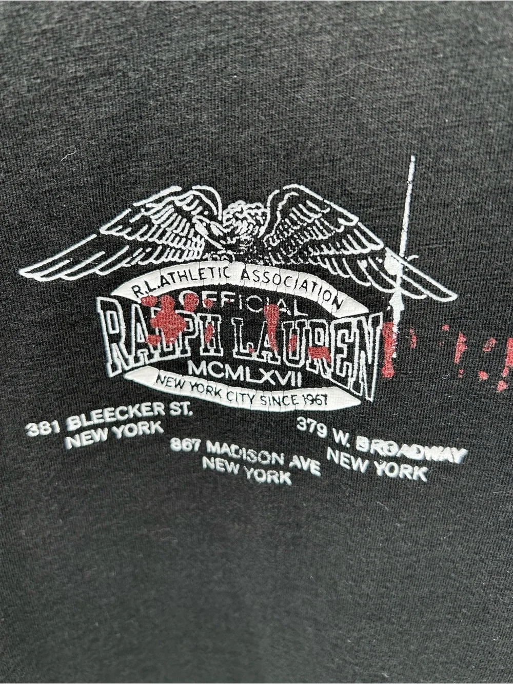 Ralph Lauren Vintage Black Short Sleeve Graphic Crewneck Sport Tee Size XL